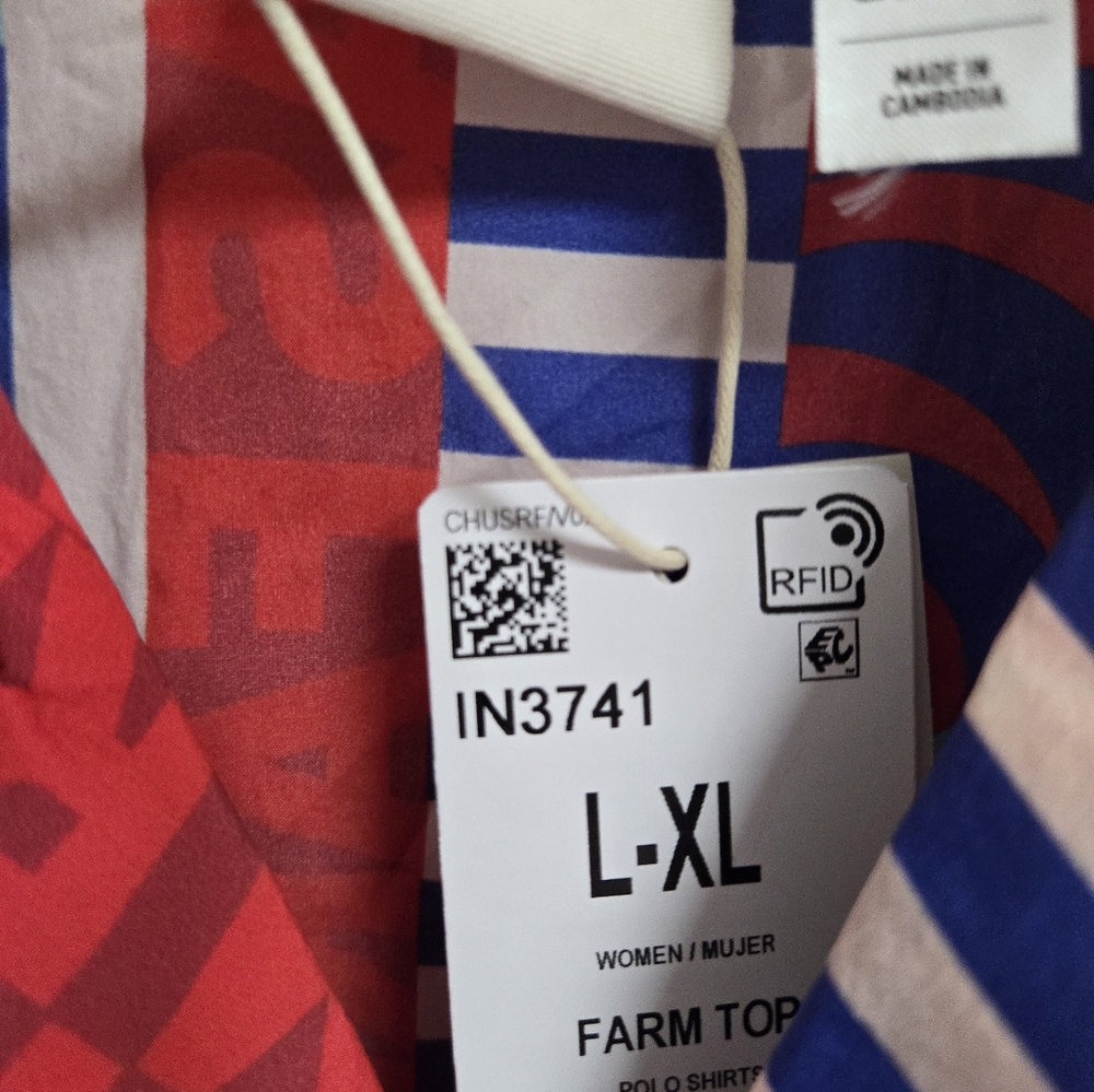 FARM Rio Red Yellow Graphic Boxy Button Down - Picture 6 of 8